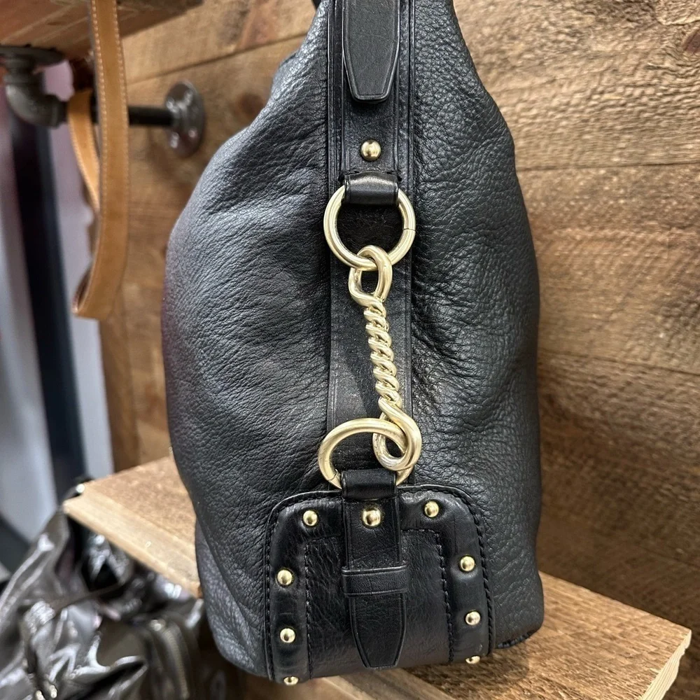 Michael Kors Black Pebbled Leather Shoulder Bag